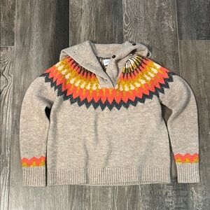 Saylor Colorful Knit Sweater with Button Collar Size X-Small